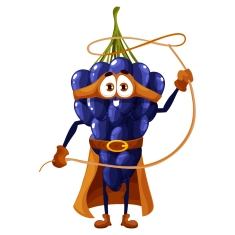 Craft Supply Classroom Cutout – Superhero Grapes Fruit Cutout